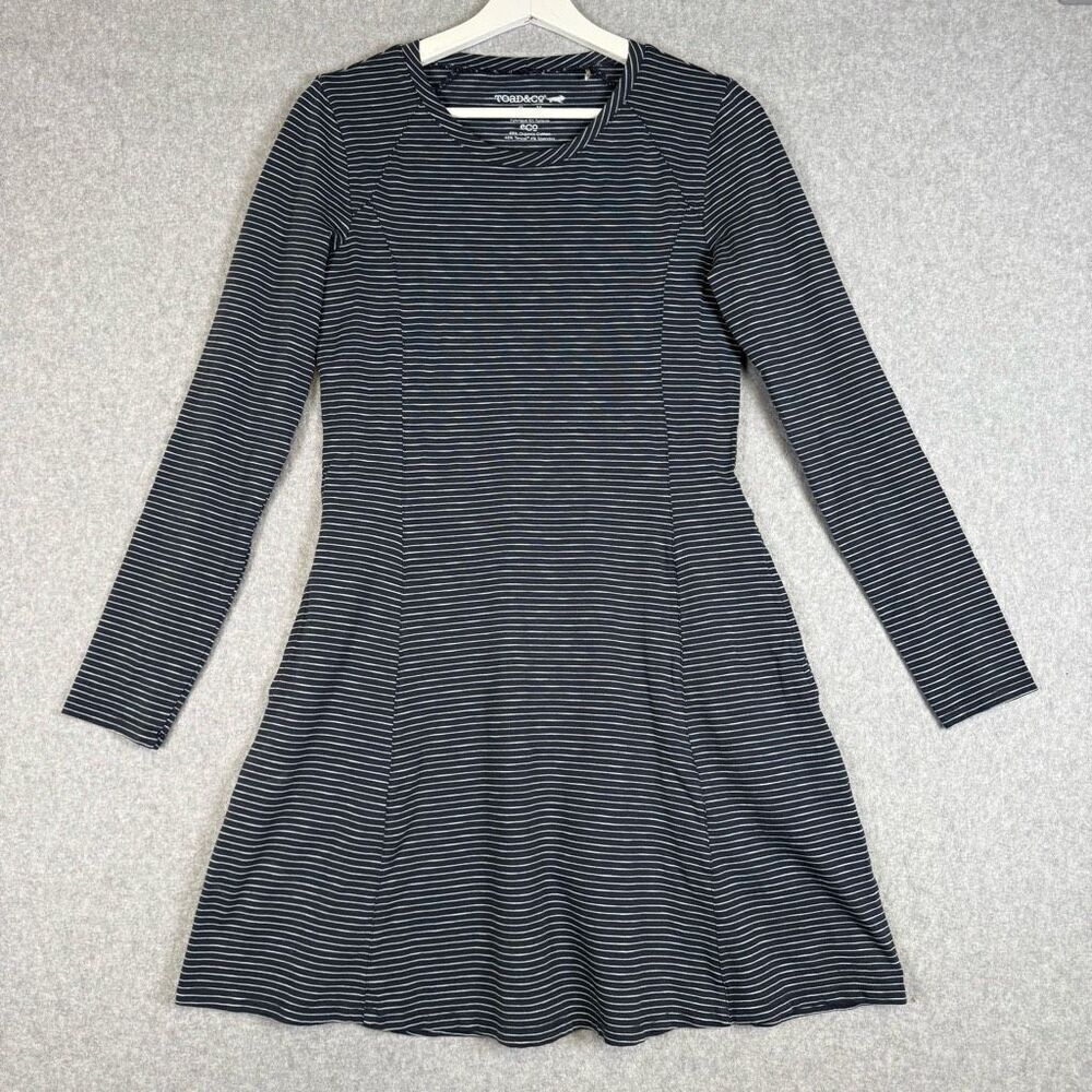 Toad & co windmere dress Small blue white pockets fit n flare outdoors gorpcore